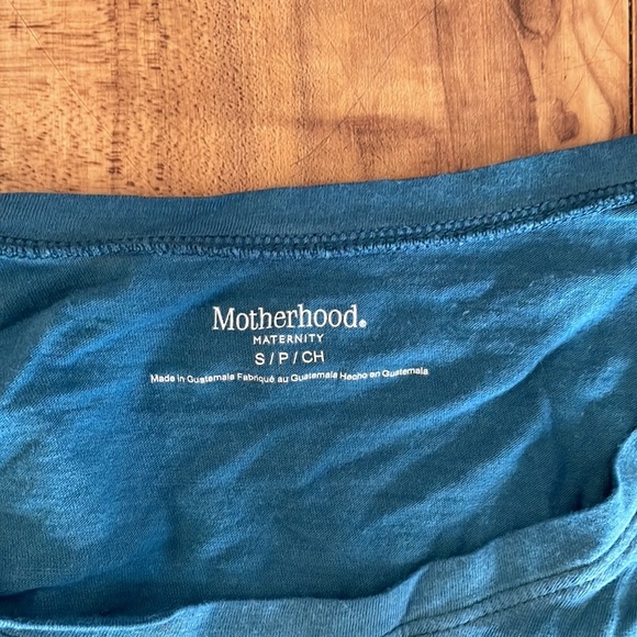Motherhood maternity size small long sleeve shirts EUC. Blue, green. Ruched side - Picture 2 of 7